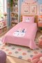 Cute Rabbit and Heart Baby Pique Set - Fairy Tale Themed Nordic Powder Coral Decorative Bedspread - 5