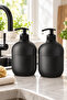 Cool Set of 2 Black Liquid Soap Dispensers – Hand and Dish - 5