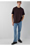 Logo Printed Brown Basic Interlock T-Shirt Loose Fit / Comfortable Loose Cut 0613102-88083 - 2