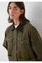 Collar Detailed Khaki Jacket Loose Fit / Relaxed Fit 1110909-71544 - 2