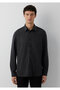 Tencel ™ ) Lyocell Anthracite Shirt Regular Fit / Normal Cut 0212068-70087 - 3
