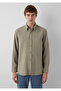 Tencel ™ ) Lyocell Blended Khaki Shirt Regular Fit / Normal Cut 0220433-70321 - 3