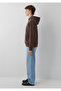 M0S10646 Logo Printed Hooded Men's Sweatshirt Brown - 4