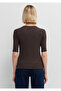Buttoned Brown T-Shirt Semi Slim Fit 1614110-91100 - 5