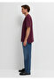 Pocket Detailed Burgundy Basic T-Shirt Loose Fit / Comfortable Cut 066248-70434 - 4