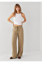 Linen Blend Beige Trousers 1011195-82360 - 2