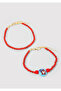 2-Piece Turtle Detailed Red Bracelet 1914030-26345 - 2