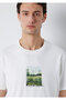 Printed Ecru T-Shirt Regular Fit / Normal Cut 0613517-70057 - 6
