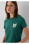 Cat Printed Green T-Shirt Slim Fit / Narrow Cut 1614138-71874