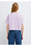 Logo Printed Purple T-Shirt Crop / Short Cut 1613984-70512 - 6