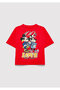 Mickey Mouse Printed Red T-Shirt Loose Fit / Relaxed Comfortable Cut 7610420-70478 - 3