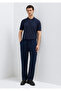 Navy Blue Linen Trousers 0010577-80872 - 2