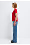 V-Neck Red Basic T-Shirt Slim Fit / Narrow Cut 1614178-86417 - 4