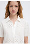 Embroidery Detailed Ecru Blouse 1211476-70057 - 6