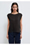 Shoulder Detail Anthracite T-Shirt Regular Fit / Normal Cut 1613951-70087 - 4