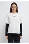 Crew Neck Back Printed White T-Shirt Regular Fit / Normal Cut 1613766-70057 - 4