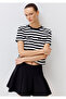 Pocket Detailed Interlock Striped T-Shirt Regular Fit / Normal Cut 1613587-85407