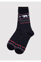 New Year's Themed Navy Blue Socks 0912105-70490