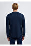 Long Sleeve Textured Navy Blue Basic T-Shirt Slim Fit / Slim Fit 0610106-70490 - 6