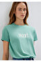 Printed Green T-Shirt Regular Fit / Normal Cut 1612232-71480 - 3