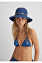 Nazar Boncuklu Navy Blue Straw Hat 1912996-30717 - 2