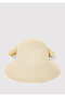 Beige Straw Hat with Bow Detail 1912986-80795 - 3