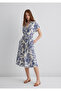 Linen Blend Printed Dress 1310742-90796 - 3
