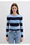 Color Block Sweater Crop / Short Cut 1710724-90702 - 4