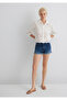 Vivia Cuffed Dark Flex Blue Jean Shorts 1411217-89702