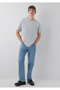 Pocket Detailed Gray Basic T-Shirt Loose Fit / Relaxed Fit 066248-70075 - 2