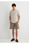 Linen Blend Brown Shorts 0410273-70321 - 2