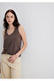 Tencel ™ ) Modal Blended Brown Undershirt Slim Fit / Tight Fit 1613216-87537 - 3