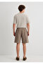 Linen Blend Brown Shorts 0410273-70321 - 5