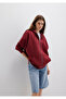 Hooded Zippered Claret Red Sweatshirt 1610221 -85493 - 2