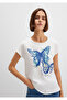Butterfly Print White T-Shirt Regular Fit / Regular Fit 1612620 -70057 - 2
