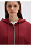 Hooded Zippered Claret Red Sweatshirt 1610221 -85493 - 5