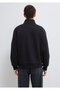 Black Basic Sweatshirt with Half Zipper 0S10278-900 - 5