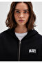 Logo Printed Hooded Zippered Black Sweatshirt 1S10178-900 - 6