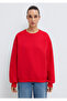 Crew Neck Red Basic Sweatshirt 1610198-80791 - 2