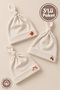 Unisex Baby Wood Printed Tie-Up Combed Organic Cotton Newborn 3-Piece Baby Beanie Set - 2