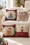 Double Sided Printed Velvet Texture Christmas Patterned 4-Piece Throw Pillow Set - 2