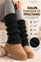 Original Premium Leg Warmer Acrylic Knit Warm Thick Soft Ribbed Texture Leg Ankle Warmer Fully Compatible with Boots Below the Knee Special Design Winter Leggings |   Compatible with All Foot Sizes - 4