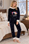 Velvet Rainbow Women's Pajama Set – Navy Blue - 2