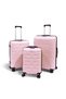 Moods Up 3-Piece Luggage Set, TSA Lock, ABS Hard Shell, Pink