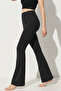 Women's Black Shaping Comfort High Waist Flared Leggings - 3