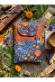 Embroidery Floral Patterned Book Cover Stylish and Book Protective Cover Multi-Purpose with Pockets 19X25 cm