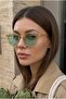 Petta Unisex Nude Oval Frame Green Glass Uv400 Sunglasses