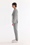 Men's Gray Mono Collar Double Slit Unlined Comfort Fit Jacket A61Y4009 - 2