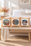 Autumn Patterned Velvet 3-Piece Throw Pillow Cover Set 43X43 cm - Decorative Pillowcases - 3