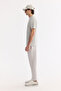 Men's Light Gray Crew Neck Bi-Stretch Wrinkle-Resistant Printed Regular Fit T-Shirt B001040 - 4